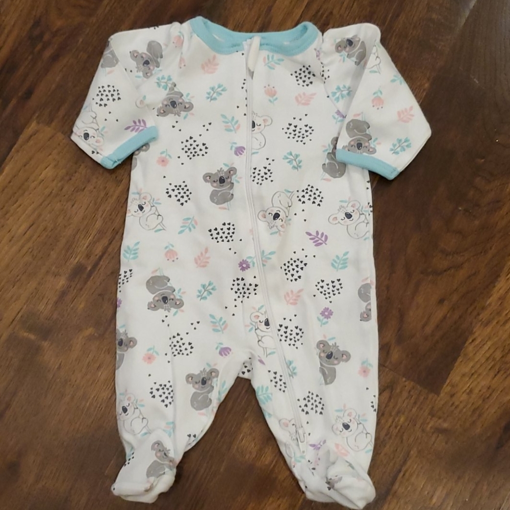 Baby girl koala print sleeper size NB